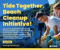 Beach Cleanup Volunteer Facebook Post template