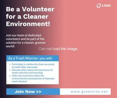 Cleaner Environment Volunteer Facebook Post template