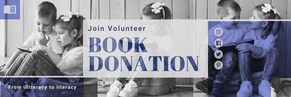 Book Donation Volunteer Template for Twitter Header