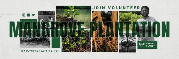 Mangrove Plantation Volunteer Template for Twitter Header