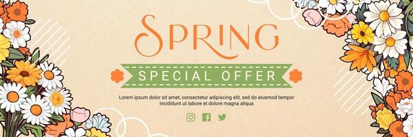 Spring Special Offer Floral Theme for Twitter Header template