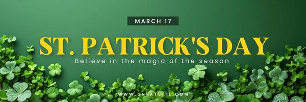 Green Minimalist St Patrick Day Twitter Header template