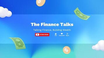 blue modern gradient finance youtube banner template