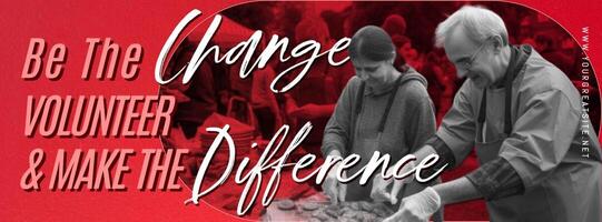 Volunteer Be The Change Template for Facebook Cover