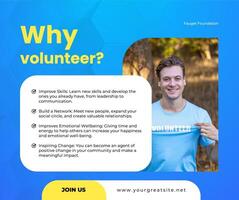 blue modern volunteer facebook post template