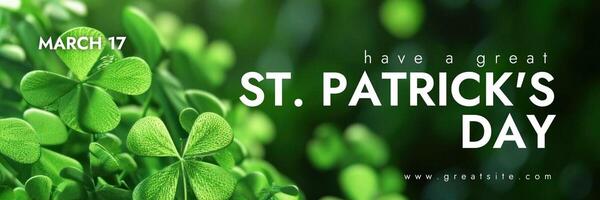 Green SImple St Patrick's Day Twitter Header template