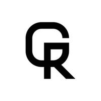 Letter GR or RG unique modern shapes alphabet monogram logo concept vector