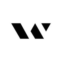 Modern shape letter W unique abstract shapes alphabet logo design vector