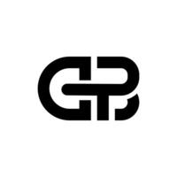 Letter g p b initial design with modern unique shape abstract monogram logo vector