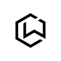 Letter CW modern hexagonal shape creative line art monogram polygon logo vector