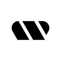 Letter Wv with simple shapes alphabet modern monogram logo concept vector