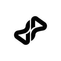 Modern shape letter dp or pd creative business logo design concept vector