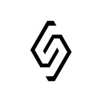 Letter S with modern line art creative negative space monogram unique logo vector