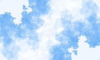 a blue and white watercolor background with a few clouds vector