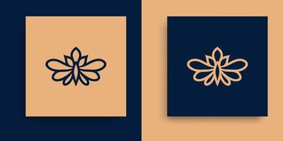 dos negocio tarjetas con un flor diseño vector