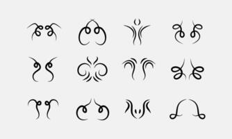 a set of different designs for tattoos vector