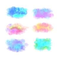 colorful watercolor clouds set of four different colors vector