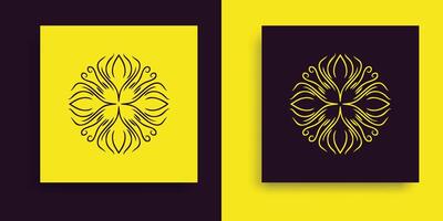 two business cards with a yellow and black design vector