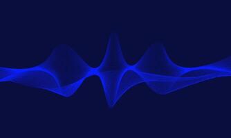 sound wave background with blue lines vector