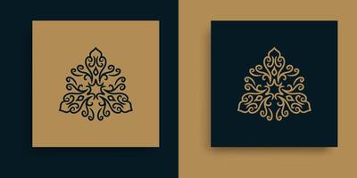 two business cards with a gold and black design vector