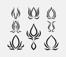 a set of black and white tribal designs vector