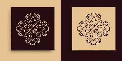 two business cards with ornate designs vector