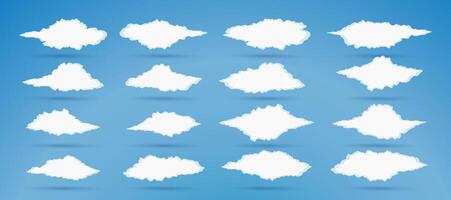 clouds set of white clouds on blue background vector