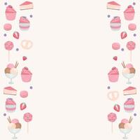 Sweet dessert frame with copy space vector