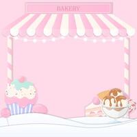 Sweet bakery store background concept vector