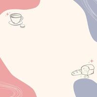 Coffee and bakery line icon background with copy space vector