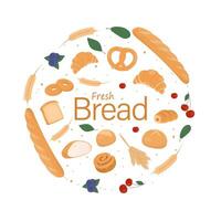 Bakery bread products banner with text vector