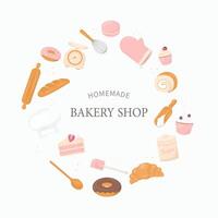 Bakery and baking banner with text homemade bakery shop vector