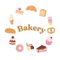 Bakery products frame with text vector