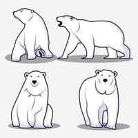 Polar bear icon sheet vector