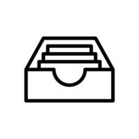 Archive storage, full inbox, mailbox icon in line style design isolated on white background. Editable stroke. vector