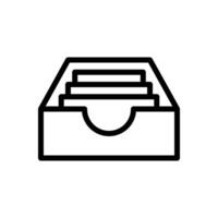 Archive storage, full inbox, mailbox icon in line style design isolated on white background. Editable stroke. vector