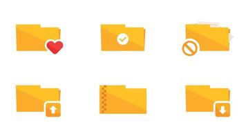 Set of folder icons. vector illustration