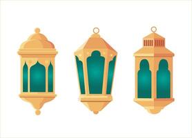 Set of Arabic lantern vector background