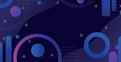 Colorful geometric panoramic background. Trendy composition of blue gradient shapes. Cool freshness background design for posters and cards - Vector
