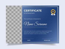 Modern ice blue gradient certificate design template. Suitable for employee appreciation to the company vector