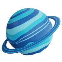 Uranus clipart flat design icon isolated on transparent background, 3D render astronomy and space concept png