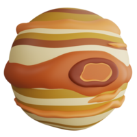 Jupiter clip art vlak ontwerp icoon geïsoleerd Aan transparant achtergrond, 3d geven astronomie en ruimte concept png