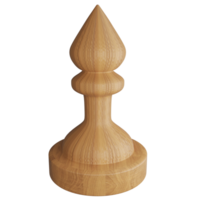 Wood texture bishop chess piece clipart flat design icon isolated on transparent background, 3D render chess concept png