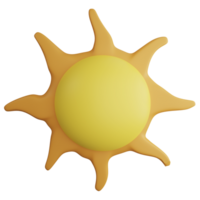 Sun clipart flat design icon isolated on transparent background, 3D render astronomy and space concept png