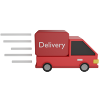 Fast delivery clipart flat design icon isolated on transparent background, 3D render logistic and delivery concept png