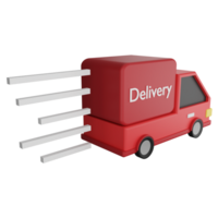 Fast delivery clipart flat design icon isolated on transparent background, 3D render logistic and delivery concept png