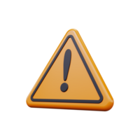 3D yellow attention sign icon png