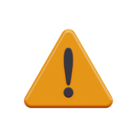 Yellow 3d symbol with warning sign. png