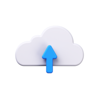 Cloud storage symbol. Upload 3D icon png
