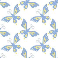 Seamless butterfly pattern. ornament with butterflies. drawn spring illustration vector